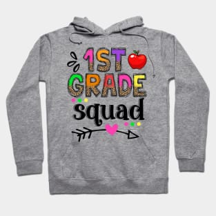 1st Grade Squad First Teacher Student Leopard Back To School Hoodie